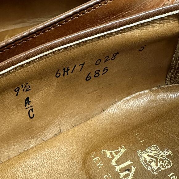 VERY GOOD Alden 685 Full Strap Slip-On Penny Loafer (Burnished Tan Calf) 9.5 A/C - Picture 12 of 13
